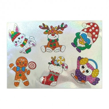 Набор для творчества со стразами Happy New Year 187127, 12 наклеек Набор для творчества со стразами Happy New Year 187127, 12 наклеек