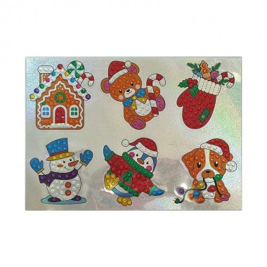 Набор для творчества со стразами Happy New Year 187127, 12 наклеек Набор для творчества со стразами Happy New Year 187127, 12 наклеек