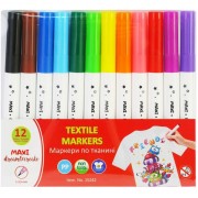 Набір маркерів по тканині MX15242, 12 кольорів