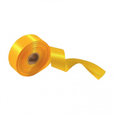 Атласная лента для рукоделия АБ-343, 2,5 см x 23 м, Светло-желтый