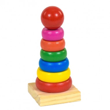 Детская деревянная игрушка "Пирамидка" RZV100, 14 см