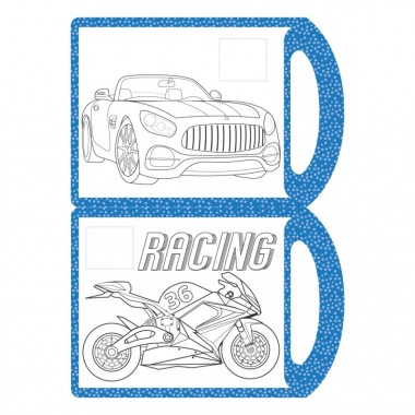 Детская раскраска "Авто-Мото" РМ-68-05, 16 наклеек