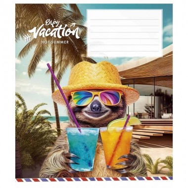 Тетрадь ученическая Cool vacation 012-3318K-1 в клетку, 12 листов