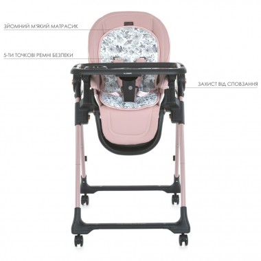 Стілець для годування ME 1037-B CRYSTAL Rose Gold до 15 кг