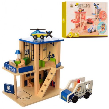 Деревянная игрушка Гараж Wooden role-play toys Полиция MD 1059-1