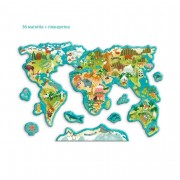 Детская магнитная карта мира животных 200267, 36 элементов