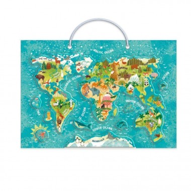 Детская магнитная карта мира животных 200267, 36 элементов Детская магнитная карта мира животных 200267, 36 элементов