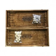 Нарди дерев'яні ручної роботи Backgammon 1 NR-5244, 32 фішки двох кольорів