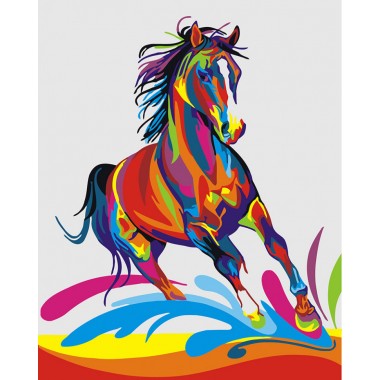 Картина по номерам Brushme Радужный конь GX26197