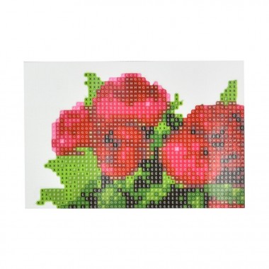 Алмазная мозаика Красные пионы YAB14427 10х15 см