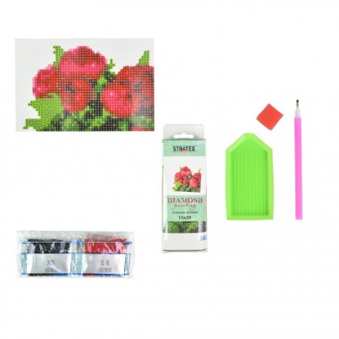 Алмазная мозаика Красные пионы YAB14427 10х15 см