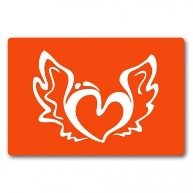 Трафарет для био-тату Сердечко с крыльями c114-15*20см, размер 15х20 см