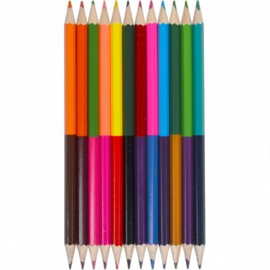 Детские двухсторонние карандаши для рисования Two-color CR765-12, 24 цвета