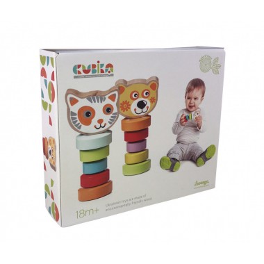 Набор деревянных игрушек Cubika Гибкие животные 13661