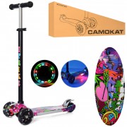 Дитячий самокат iTrike JR 3-052-1-WP1 MAXI підніжка та колеса світяться