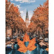 Картина по номерам Идейка Городской пейзаж Яркий Амстердам 40*50см KHO3536
