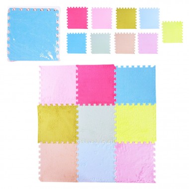 Деткий коврик-пазл K9703 плюшевый 30x30x0,6 см 9 деталей