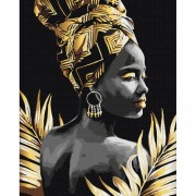 Картина по номерам Женщина Золотая краска Brushme BS52872 40х50 см