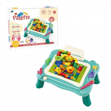 Игровой столик 669-27-28A 2в1 рисование и конструирование (Бирюзовый)
