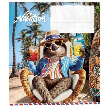 Тетрадь ученическая Cool vacation 012-3318K-4 в клетку, 12 листов