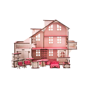 Детский кукольный дом с гаражом В011 и подсветкой