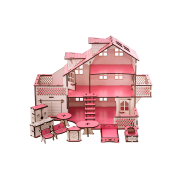 Детский кукольный дом с гаражом В011 и подсветкой