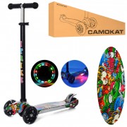 Детский самокат iTrike JR 3-052-1-WP2 Maxi подножка и колеса светятся