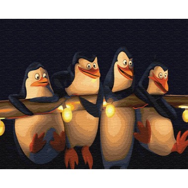 Картина по номерам Brushme Пингвины Мадагаскара GX22148