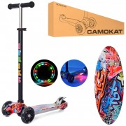 Детский самокат iTrike JR 3-052-1-WP3 Maxi подножка и колеса светятся