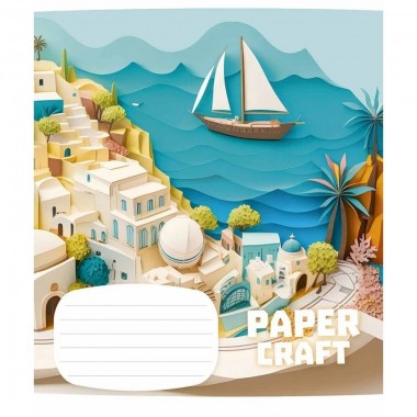 Тетрадь ученическая Paper craft 012-3354C-3 в косую линию, 12 листов