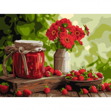 Картина по номерам Клубничное варенье KHO5691 30х40 см