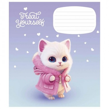 Тетрадь ученическая Cute little animals 012-3333K-2 в клетку, 12 листов