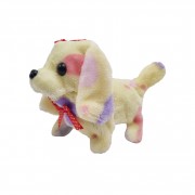 Собачка короткошерстная цветная длинноухая с бантиком ходит и лает 15 см PRR74