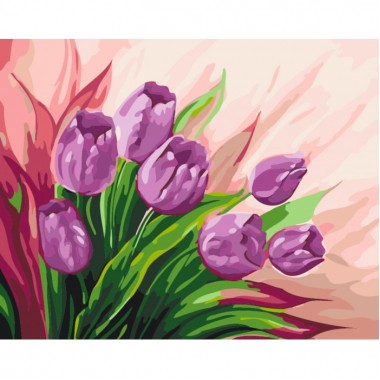 Картина по номерам Идейка Цветы Персидские тюльпаны 40*50 * KHO2924