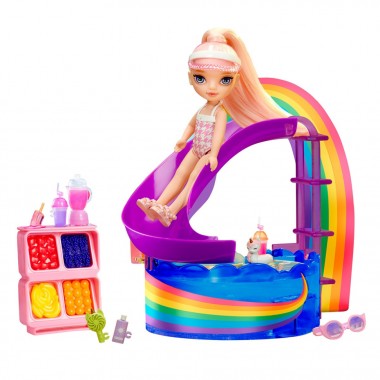 Детский игровой набор с куклой серии Littles - Счастливый праздник в бассейне Rainbow High 522249