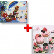 Набор картин по номерам 2 в 1