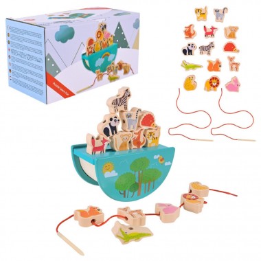 Деревянная игрушка Балансир-шнуровка 2 в 1 C9406