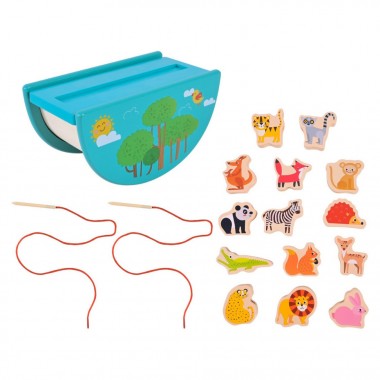 Деревянная игрушка Балансир-шнуровка 2 в 1 C9406