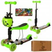 Детский самокат iTrike JR 3-054-GR Maxi с корзинкой