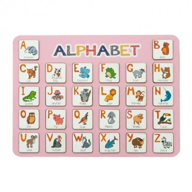 Деревянный алфавит-вкладыш английский ALPHABET 3240-03-001 розовый 29х39 см Деревянный алфавит-вкладыш английский ALPHABET 3240-03-001 розовый 29х39 см