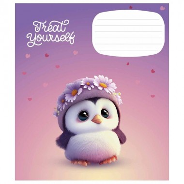Тетрадь ученическая Cute little animals 012-3333K-4 в клетку, 12 листов