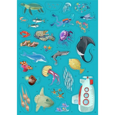Игра с многоразовыми наклейками Подводный мир (KP-008)