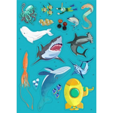 Игра с многоразовыми наклейками Подводный мир (KP-008)