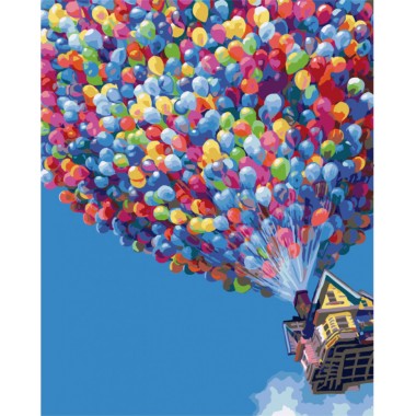 Картина по номерам Brushme Полет на воздушных шариках G396