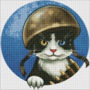 Алмазная мозаика Воинственный котик ©art.irina.pass AMO7591 40х40 см Идейка