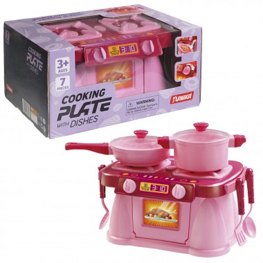 Ігровий набір Кухонна плита "Cooking Plate with Dishes"Юніка 71696, 7 предметів