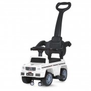 Дитяча каталка-толокар M 5046L-1 білий, з батьківською ручкою