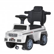 Дитяча каталка-толокар M 5046L-1 білий, з батьківською ручкою