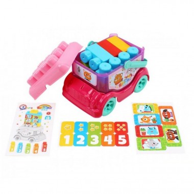 Детская игрушка Автобус-конструктор 0396TXK(Pink) розовый