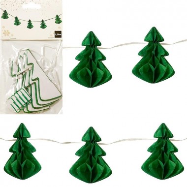 Гирлянда из бумажных новогодних украшений Елки CG-12, 5 шт Гирлянда из бумажных новогодних украшений Елки CG-12, 5 шт